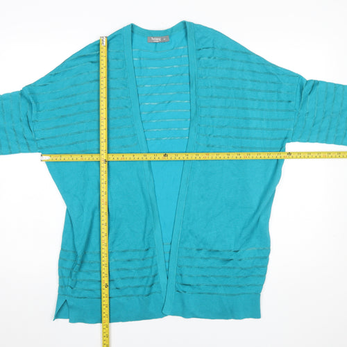 Nutmeg Women Green Size 14 Open Knit Cardigan