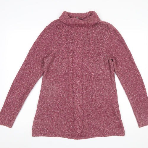 Next Women’s Purple Roll Neck Cable-Knit Jumper Size 12