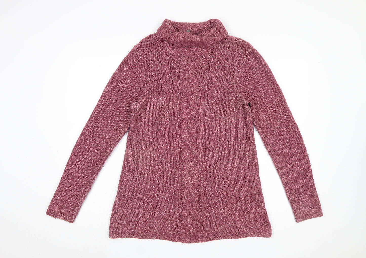 Next Women’s Purple Roll Neck Cable-Knit Jumper Size 12