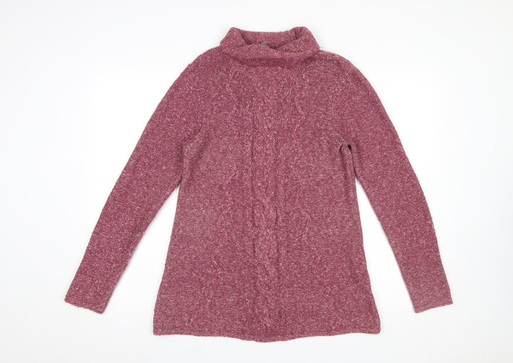 Next Women’s Purple Roll Neck Cable-Knit Jumper Size 12