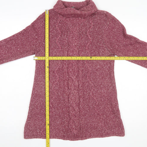Next Women’s Purple Roll Neck Cable-Knit Jumper Size 12