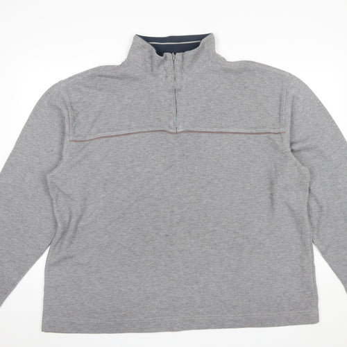 Trader Jeans Company Mens Grey 2XL 1/4 Zip Sweatshirt