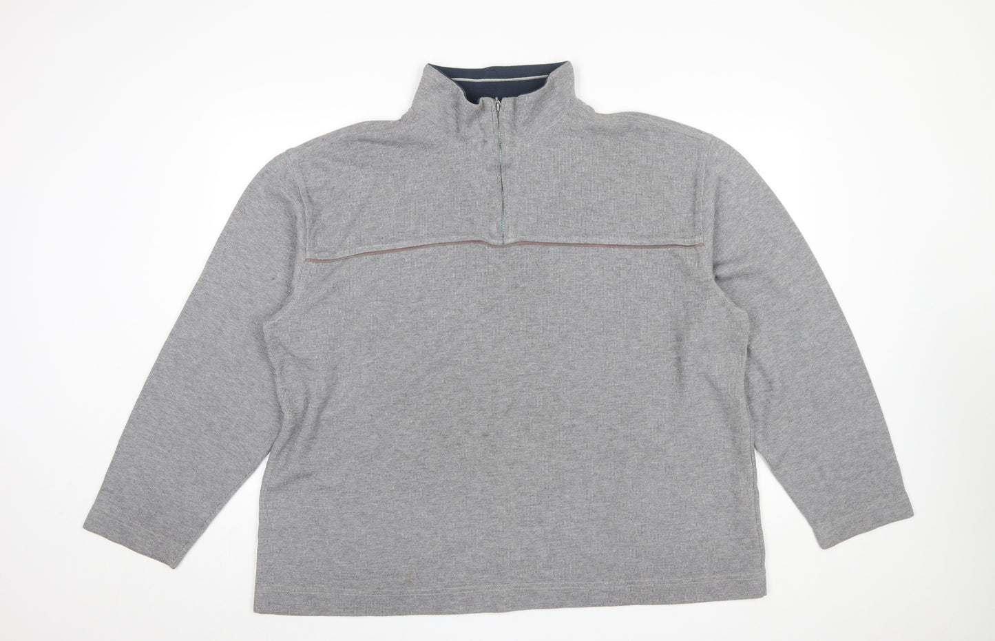 Trader Jeans Company Mens Grey 2XL 1/4 Zip Sweatshirt