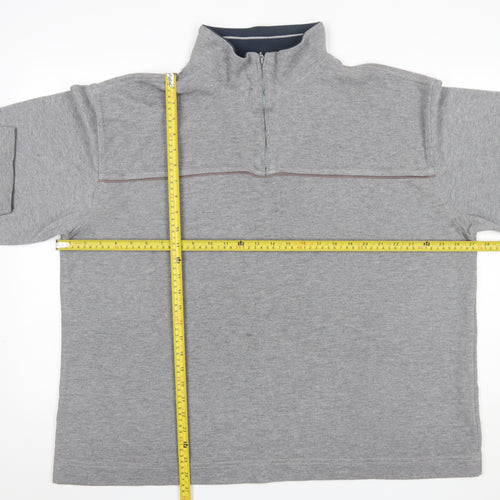 Trader Jeans Company Mens Grey 2XL 1/4 Zip Sweatshirt