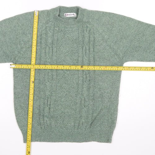 Damart Women’s Green Cable-Knit Pullover Jumper Size 12