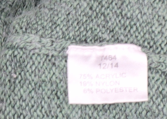 Damart Women’s Green Cable-Knit Pullover Jumper Size 12