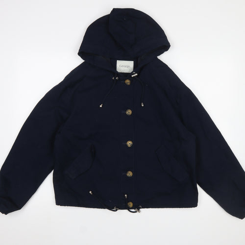 George Women's Blue Hooded Cotton Anorak Jacket XS