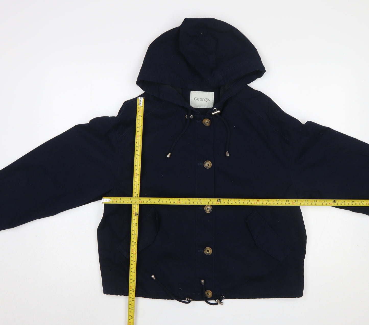 George Women's Blue Hooded Cotton Anorak Jacket XS