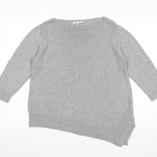 Marks and Spencer Per Una Women’s Grey Asymmetric Knit Jumper Size 18
