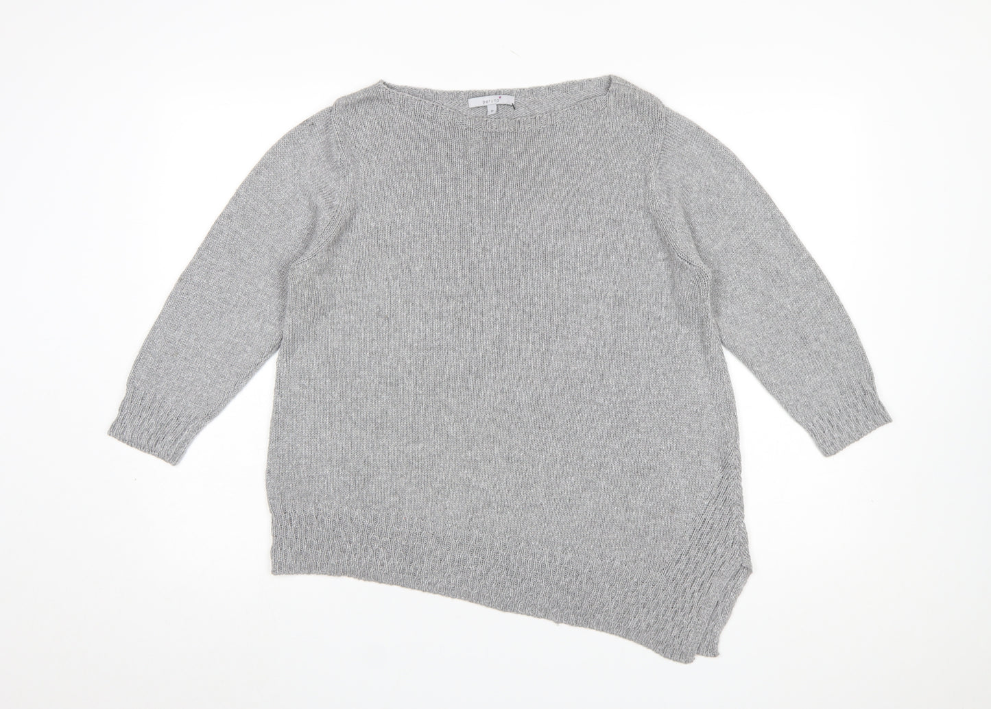 Marks and Spencer Per Una Women’s Grey Asymmetric Knit Jumper Size 18