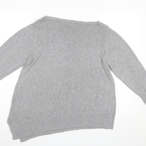 Marks and Spencer Per Una Women’s Grey Asymmetric Knit Jumper Size 18