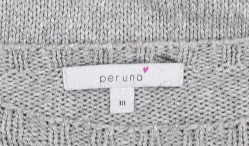 Marks and Spencer Per Una Women’s Grey Asymmetric Knit Jumper Size 18