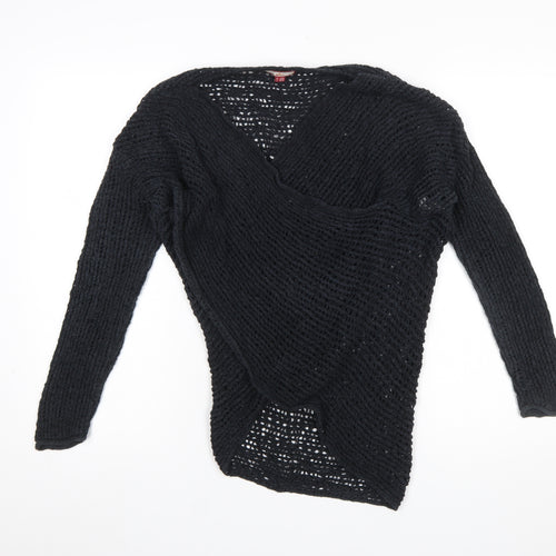 Joe Browns Women’s Black Open-Knit Wrap Jumper Size 8/10