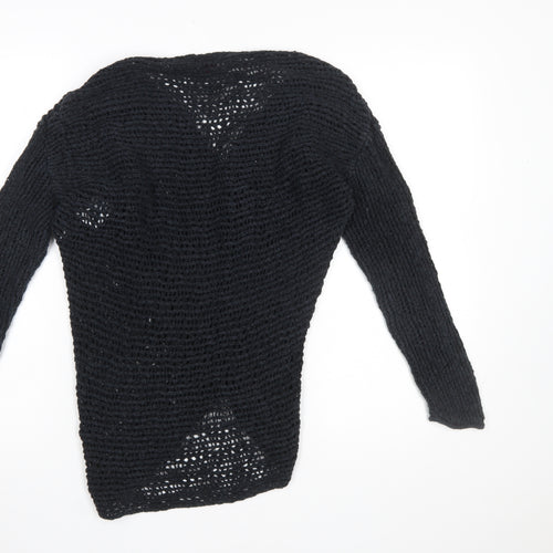 Joe Browns Women’s Black Open-Knit Wrap Jumper Size 8/10