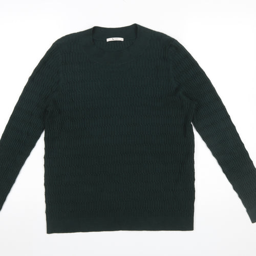 Tu Women Green Crew Neck Knit Jumper Size 14