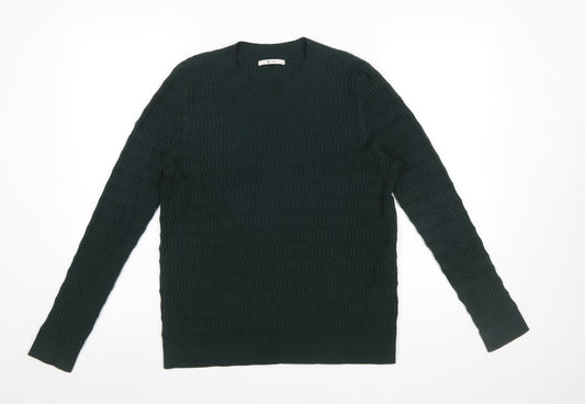 Tu Women Green Crew Neck Knit Jumper Size 14
