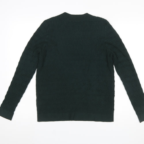 Tu Women Green Crew Neck Knit Jumper Size 14
