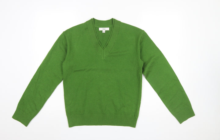 Marks and Spencer Women's Green V-Neck Pullover Jumper XS