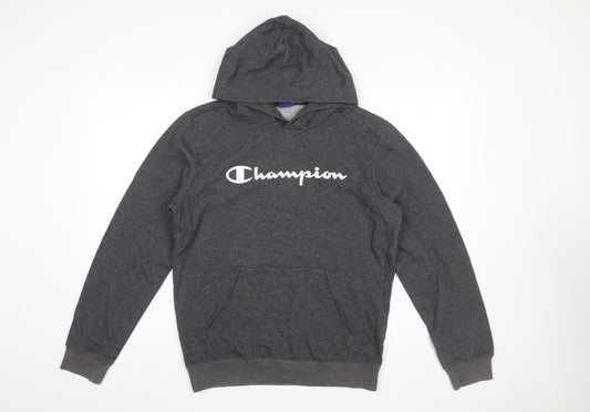 Champion Men's Grey Pullover Hoodie M Regular Fit Sportswear