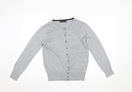 Marks and Spencer Women’s Grey Cardigan UK 10 Knit Crew Neck