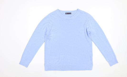 Marks and Spencer Women Blue Size 14 Crew Neck Acrylic Jumper