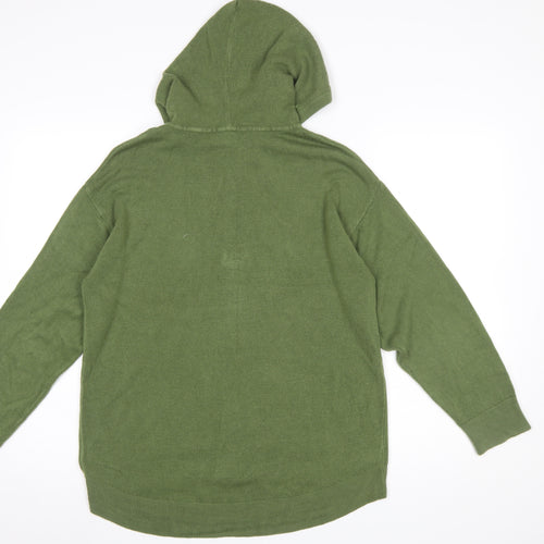 Marks and Spencer Women’s Green Acrylic Full Zip Hooded Jumper M