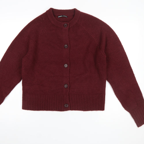 Threadbare Women's Burgundy Cardigan Size 10 Acrylic Blend Knit
