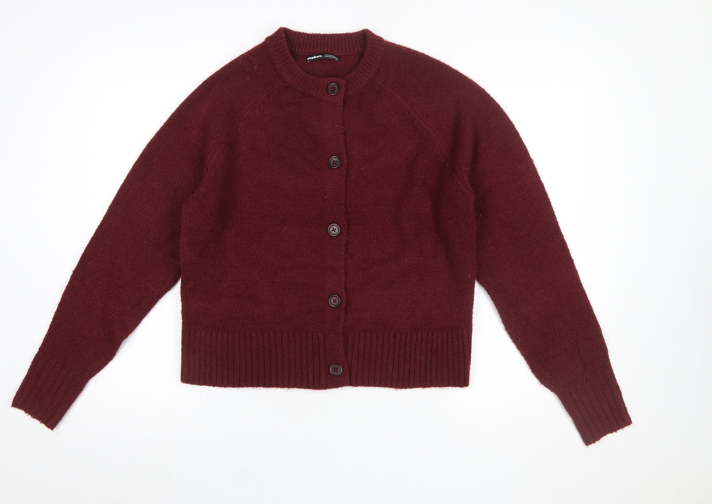 Threadbare Women's Burgundy Cardigan Size 10 Acrylic Blend Knit