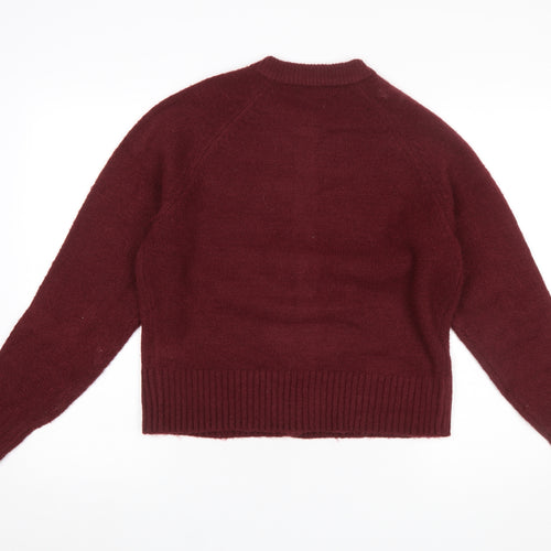 Threadbare Women's Burgundy Cardigan Size 10 Acrylic Blend Knit