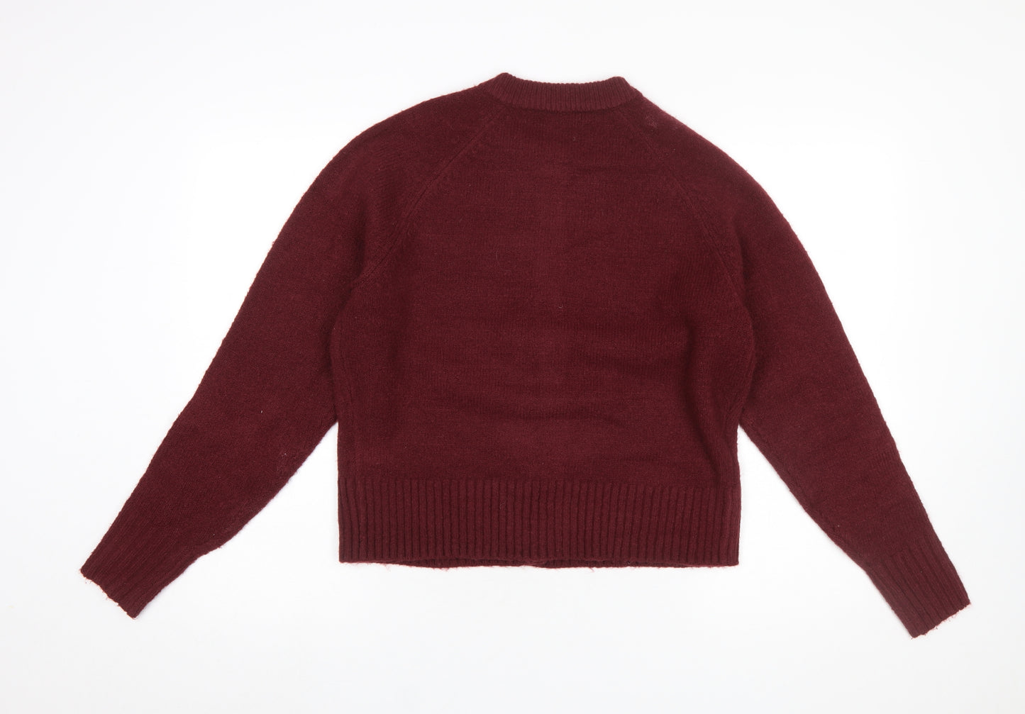 Threadbare Women's Burgundy Cardigan Size 10 Acrylic Blend Knit