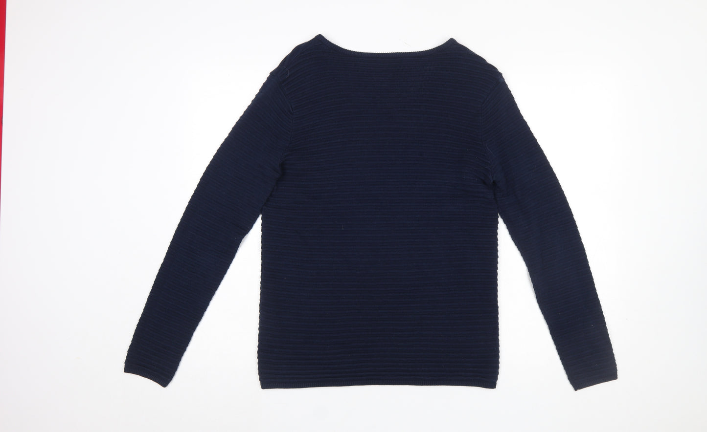 Fransa Women's Blue V-Neck Knit Pullover Jumper Size S