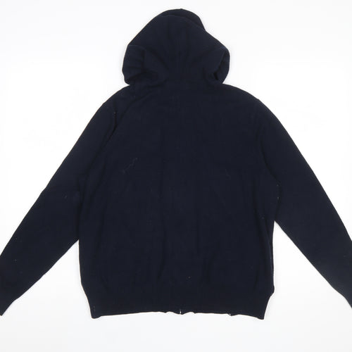 Marks and Spencer Women's Blue Full Zip Hooded Jumper Size M