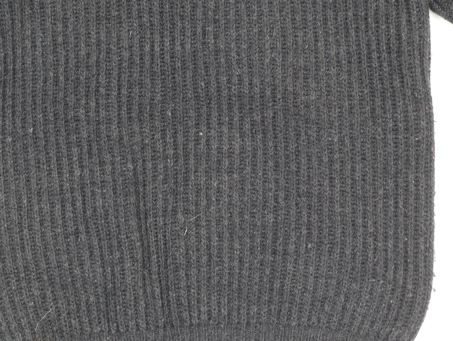 Topman Men Black Wool Ribbed Knit Crew Neck Jumper Size S