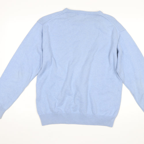 GANT Men’s Blue Cotton Crew Neck Pullover Jumper Size L