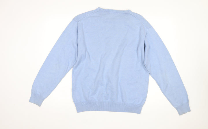 GANT Men’s Blue Cotton Crew Neck Pullover Jumper Size L