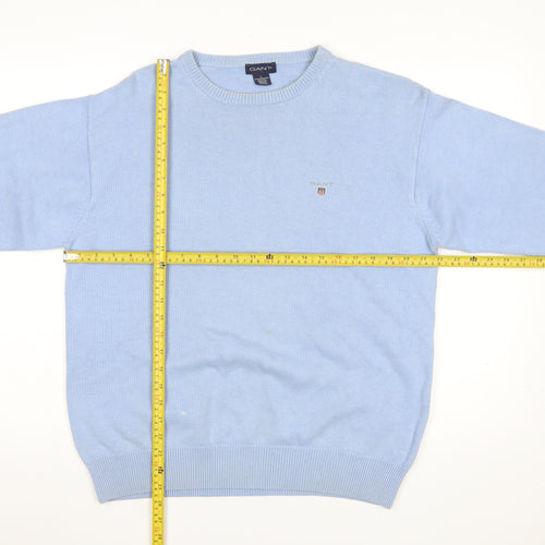 GANT Men’s Blue Cotton Crew Neck Pullover Jumper Size L