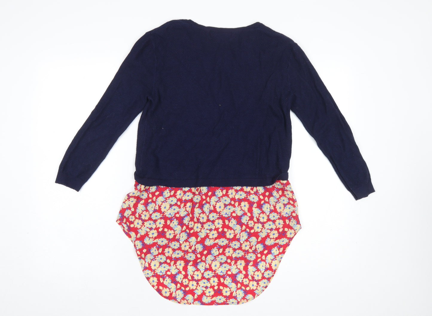 Next Women's Blue Floral Trim Pullover Jumper Size 6