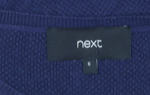 Next Women's Blue Floral Trim Pullover Jumper Size 6