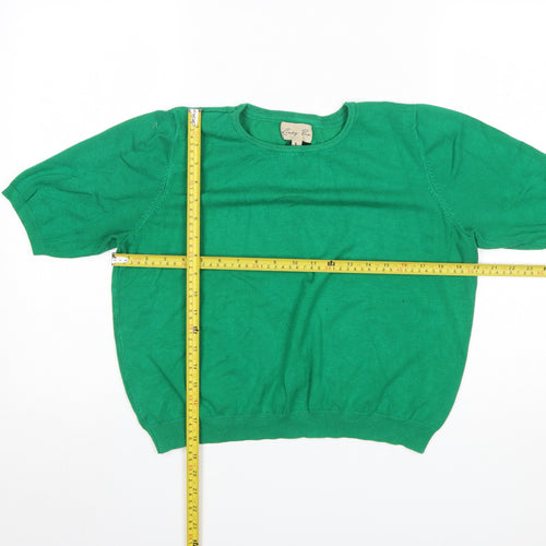Lindy Bop Women's Green Short Sleeve Pullover Jumper Size L