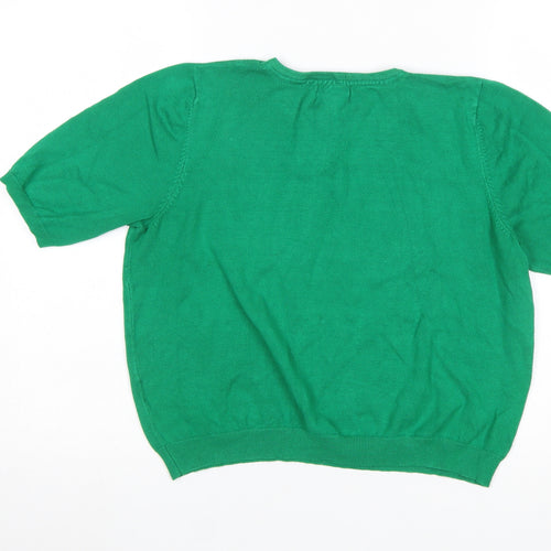 Lindy Bop Women's Green Short Sleeve Pullover Jumper Size L