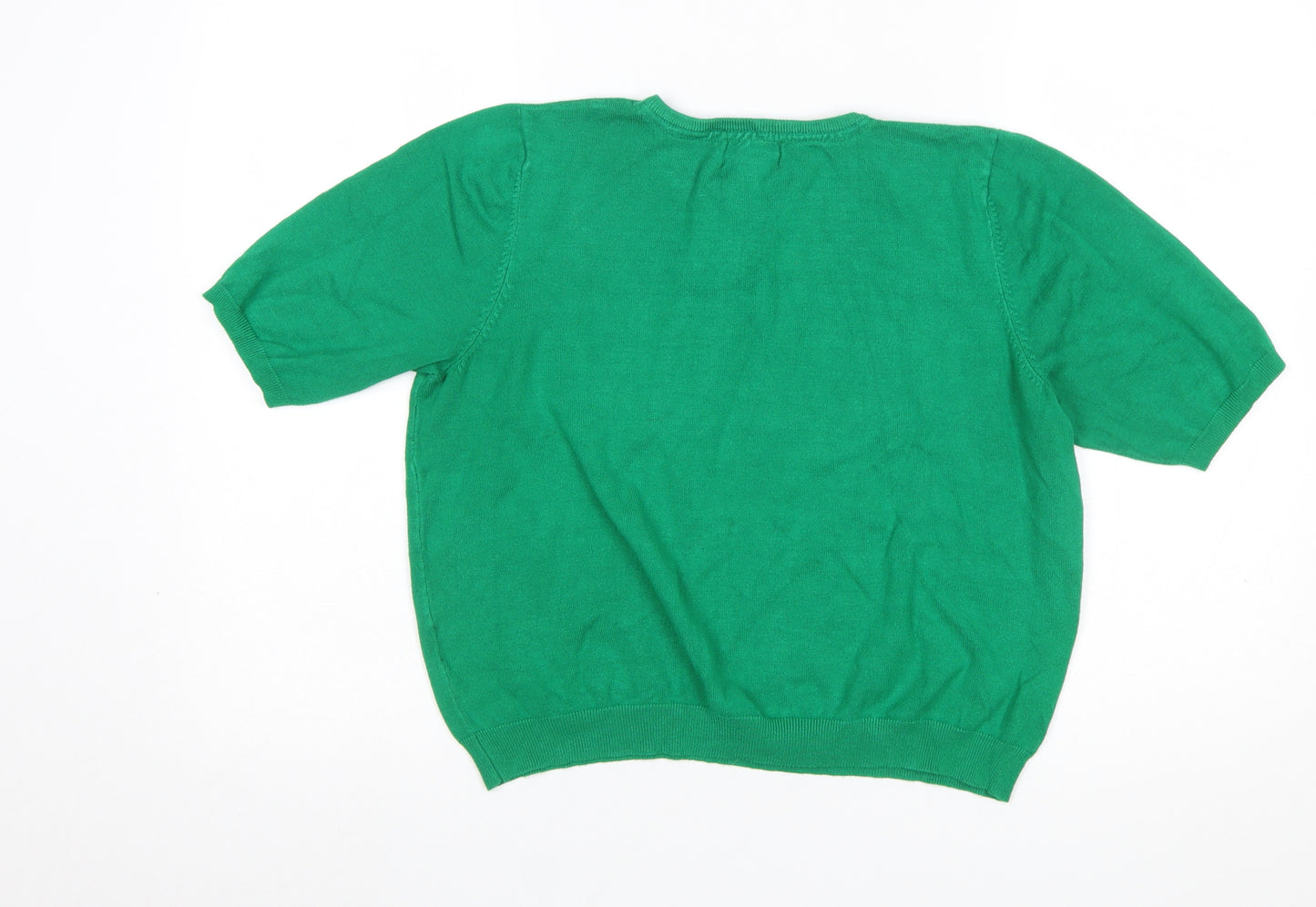 Lindy Bop Women's Green Short Sleeve Pullover Jumper Size L