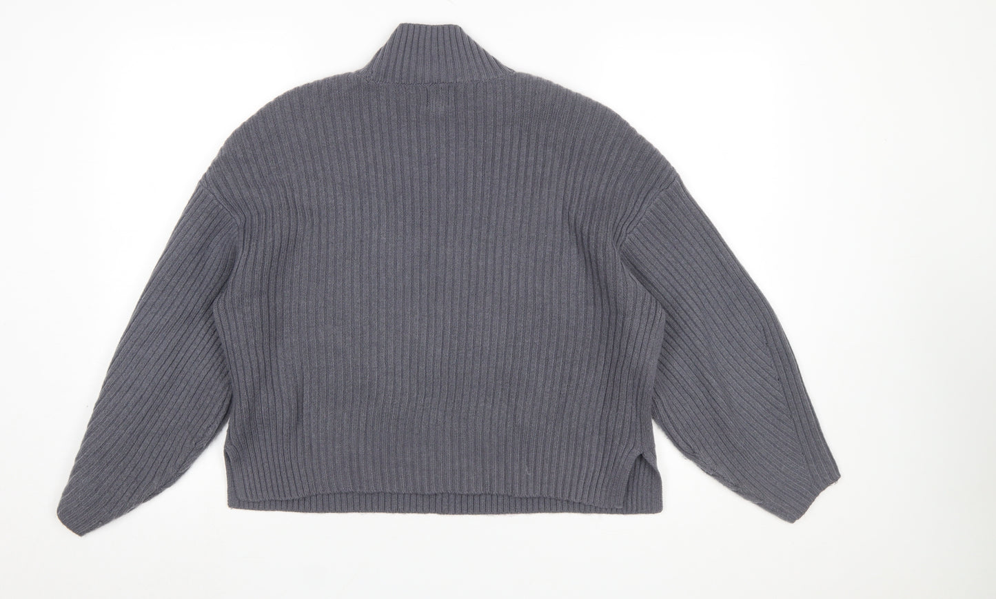 River Island Women’s Grey High Neck Chunky Knit Pullover Jumper M