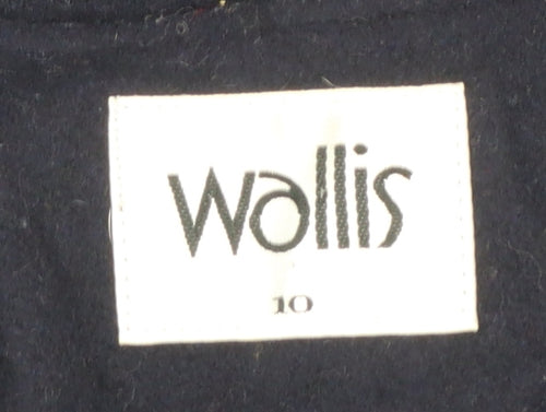 Wallis Women's Black Wool Waistcoat Fringe Hem Size 10