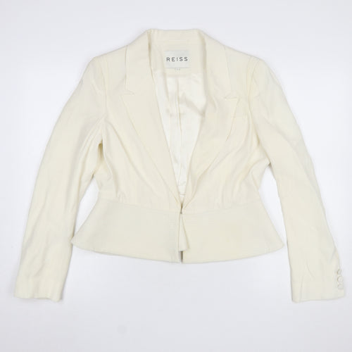 Reiss Women Ivory Tailored Single-Breasted Blazer Jacket L