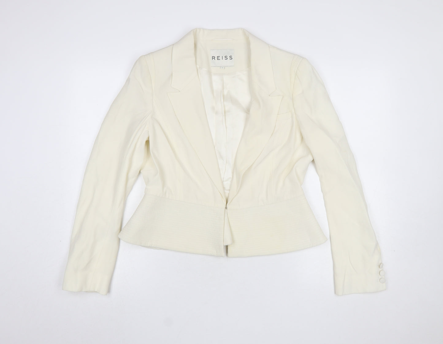 Reiss Women Ivory Tailored Single-Breasted Blazer Jacket L