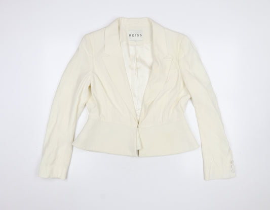 Reiss Women Ivory Tailored Single-Breasted Blazer Jacket L