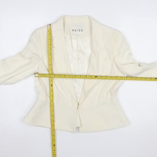 Reiss Women Ivory Tailored Single-Breasted Blazer Jacket L