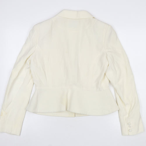 Reiss Women Ivory Tailored Single-Breasted Blazer Jacket L