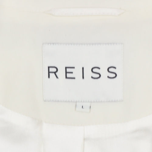 Reiss Women Ivory Tailored Single-Breasted Blazer Jacket L