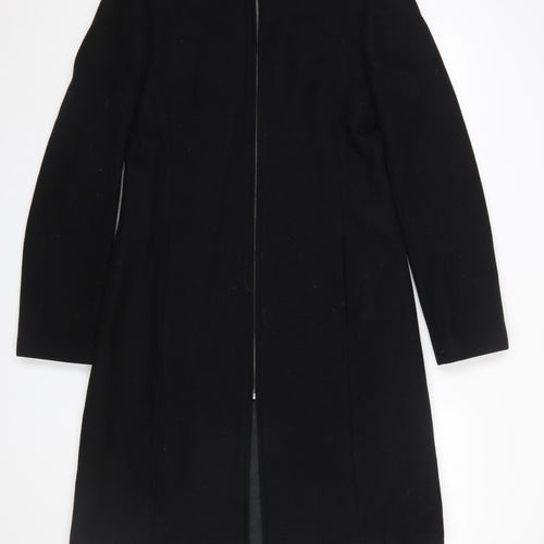 Fiorelli Women Black Wool Blend Long Zip Up Coat S